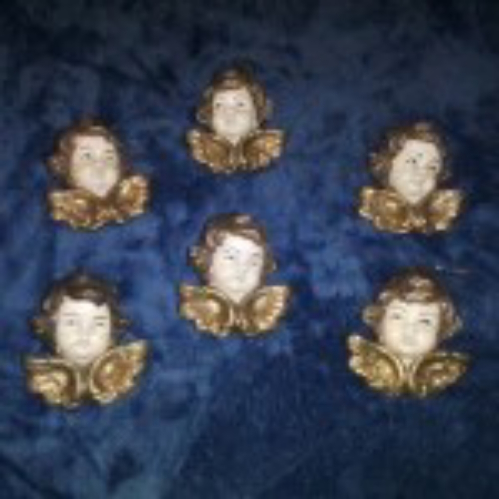 Vintage wood carved Cherub Christmas ornaments